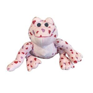 Love Frog - Plush Valentine'S Day Anniversary Pink Red Heart Printed Small 8”